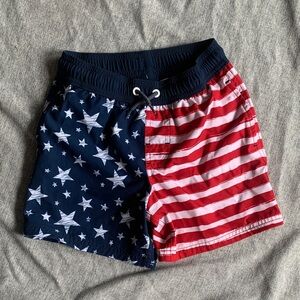Wonder Nation Kids Star and Stripe Swim Shorts Red, White, and Blue - S 6/7